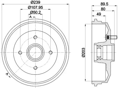 HELLA PAGID 8dt355302891 -  Тормозной барабан